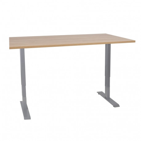 Desk ERGO with 2 motor 160x80xH60-125cm, hickory/silver grey