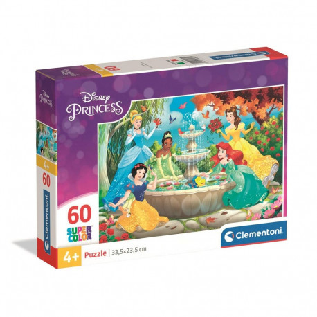 Puzzle 60 Super Color DISNEY KSIĘŻNICZKI PRZY FONTANNIE Clementoni 26064