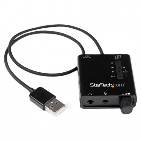 "USB Audio Adapter - Externe USB Soundkarte mit SPDIF Digital Audio und Stero Mic - Schwarz"
