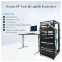 "25U Adjustable Depth Open Frame 4 Post Server Rack w/ Casters Levelers and Cable Management Hooks"