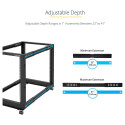 "25U Adjustable Depth Open Frame 4 Post Server Rack w/ Casters Levelers and Cable Management Hooks"