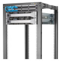 "25U Adjustable Depth Open Frame 4 Post Server Rack w/ Casters Levelers and Cable Management Hooks"