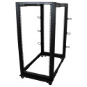 "25U Adjustable Depth Open Frame 4 Post Server Rack w/ Casters Levelers and Cable Management Hooks"