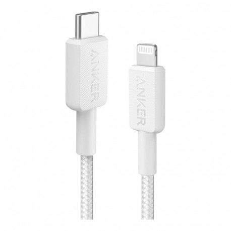 "Anker 322 USB-C auf Lightning Kabel 180cm geflochten weiß"