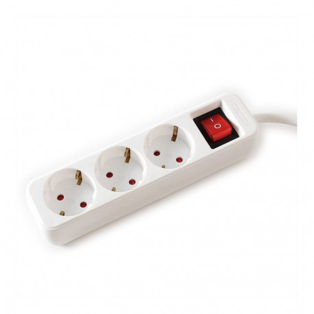 VALUE 3-pesaga lülitiga pikendusjuhe, valge, 3 m