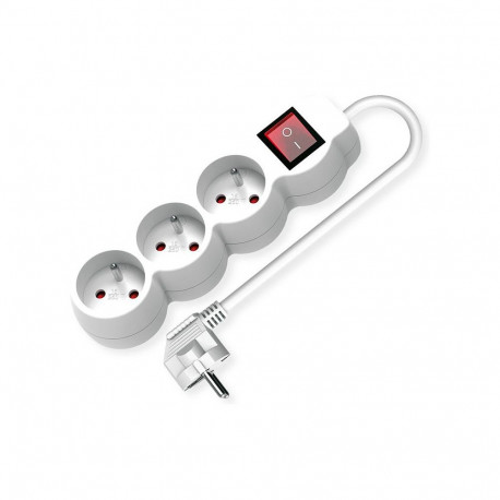 "VALUE 3-fach Steckdosenleiste UTE mit Schalter, runde Dosen, wei, 3 m"