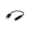 VALUE USB Typ C - 3,5mm audioadapter, ST/BU, 0,13 m