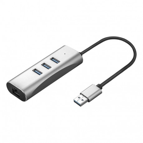 VALUE USB 3.2 Gen 1 - Gigabit Ethernet muundur + 3-port USB-jaotur