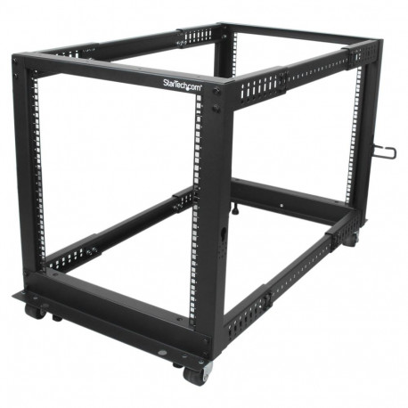 "StarTech 12U Adjustable Depth Open Frame 4 Post Server Rack w/ Casters / Levelers and Cable Managem
