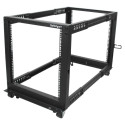 "StarTech 12U Adjustable Depth Open Frame 4 Post Server Rack w/ Casters / Levelers and Cable Managem