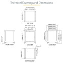 "StarTech 12U Adjustable Depth Open Frame 4 Post Server Rack w/ Casters / Levelers and Cable Managem