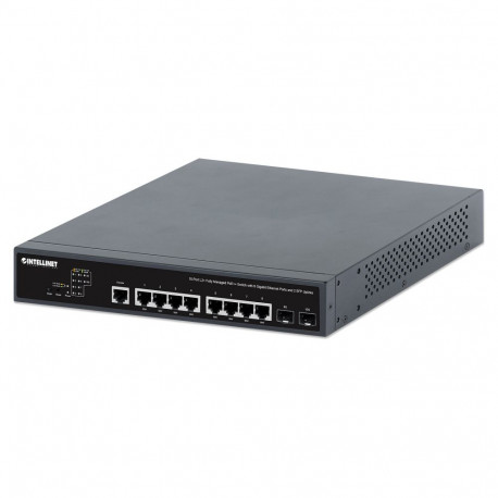 "Intellinet 10-Port L2+ Fully Managed PoE++ Switch mit 8 Gigabit Ethernet-Ports und 2 SFP-Uplinks"
