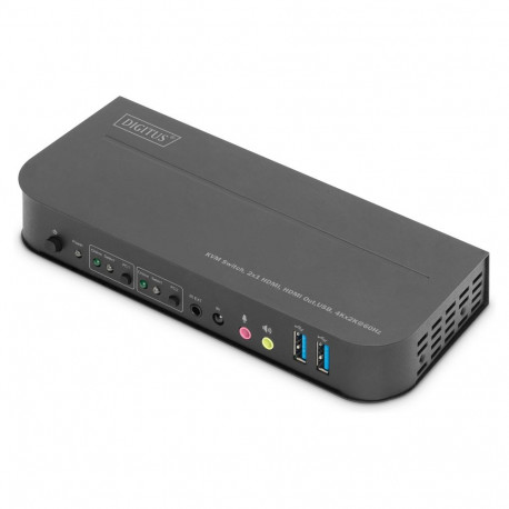 DIGITUS KVM-lüliti, 2x1 HDMI, HDMI-väljund, USB, 4Kx2K@60Hz