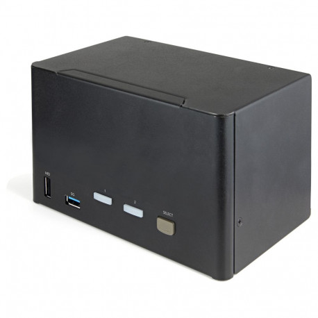 STARTECH.COM 2 pordiga nelja monitori DisplayPort KVM-lüliti - 4K 60Hz UHD HDR - DP 1.2 - heli - kii