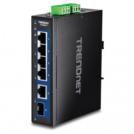 TRENDnet TI-G50611 tööstuslik DIN-liistu kommutaator 6-port 2.5G ja 10G portidega