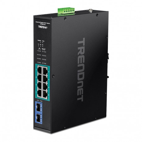 "TRENDnet TI-PGM102 10 Port Rail Switch Industrial Gigabit PoE+"