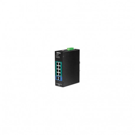 TRENDnet TI-PG102i 10-pordiline tööstuslik haldatav gigabit PoE+ DIN-liistu kommutaator