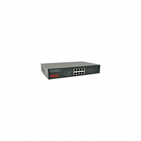 ROLINE PoE Fast Ethernet lüliti 8 porti 8x PoE 48,26cm 19-tolline paigaldatav
