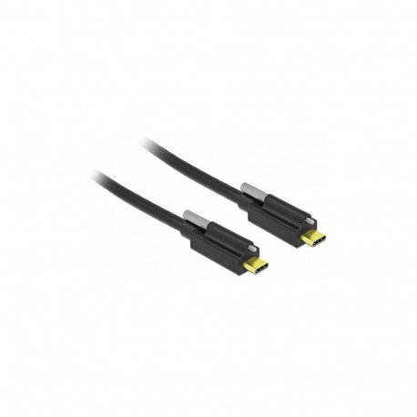 "USB 10 Gbps Kabel USB Type-C™ Stecker zu USB Type-C™ Stecker mit Schraube oben 2 m schwarz"