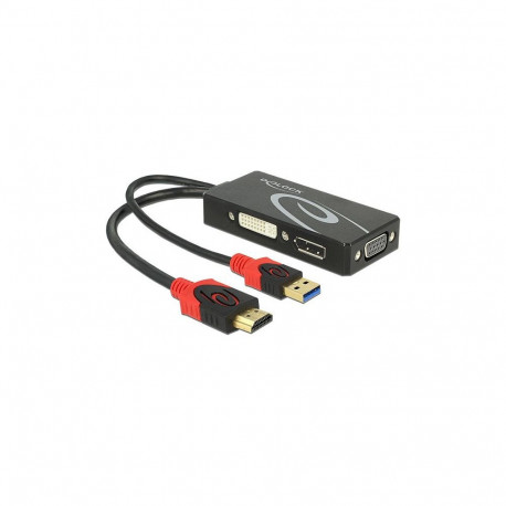 "DeLock Videokonverter - HDMI - DVI, DisplayPort, VGA Black"