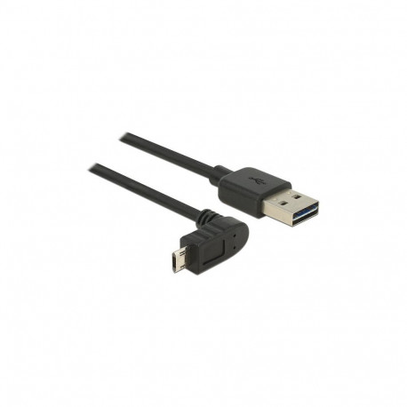 "Kabel EASY-USB 2.0 Typ-A Stecker > EASY-USB 2.0 Typ Micro-B Stecker gewinkelt oben / unten 3 m schw