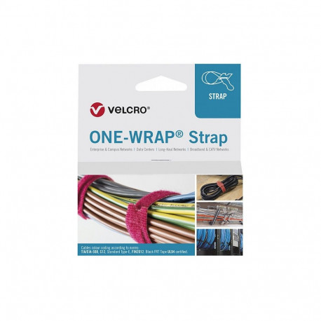 VELCRO One Wrap takjapael 20mm x 200mm, 100 tk, tulekindel, must