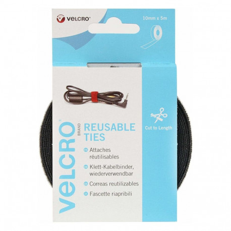 VELCRO ONE-WRAP korduvkasutatav takjapael 10mm x 5m must