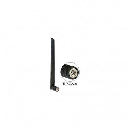 "DELOCK Antenne WLAN RP-SMA 802.11 ac/a/h/b/g/n 3-5 dBi omni Gelenk schwarz"