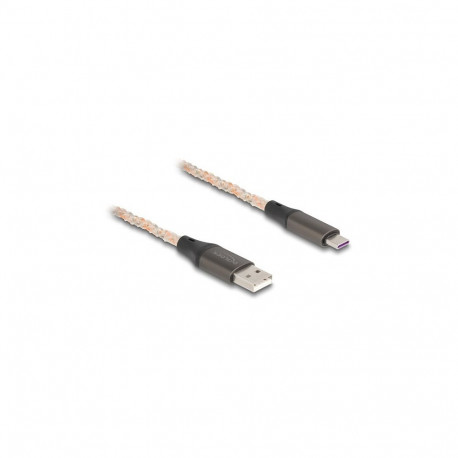 DELOCK USB 2.0 kaabel Typ-A - USB Type-C RGB valgustusega