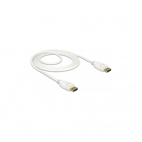 "DELOCK Kabel Displayport 1.2 Stecker > Displayport Stecker 4K 60 Hz 1.5 m weiss"