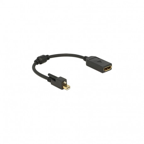"Adapter mini DisplayPort 1.2 Stecker mit Schraube > DisplayPort Buchse 4K schwarz"