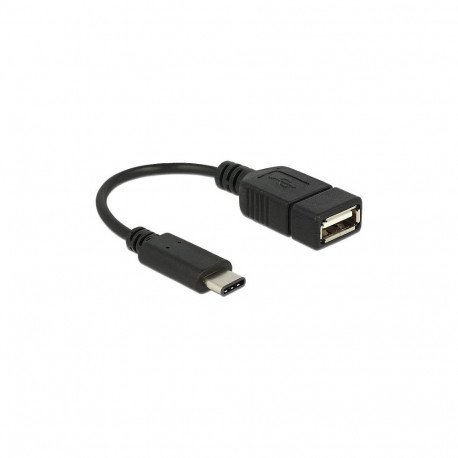 Delock USB 2.0 A - C (pesa - pistik) adapter 15 cm must