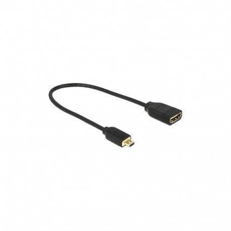 Delock HDMI Micro D pistik - HDMI A pesa kaabel High Speed with Ethernet 3D 4K 20cm premium slim