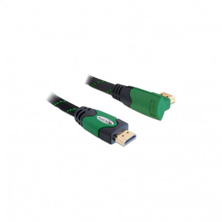 Delock HDMI A-A St/St 1.4 paremale nurgaga roheline kaabel 3m