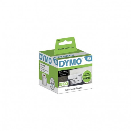 DYMO Authentic LabelWriter Appointment/Name Badge Labels | 51 mm x 89 mm | Non Adhesive | Roll of 30
