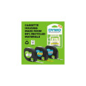 DYMO Branded LetraTag Plastic Labels | 12 mm x 4 m Roll | Black Print on Green Labels | Multipurpose