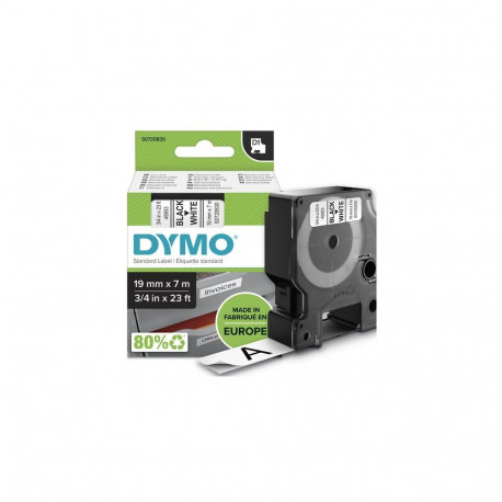 DYMO Authentic D1 Labels | Black Print on White Tape | 19 mm x 7 m | Self-Adhesive Labels for LabelM