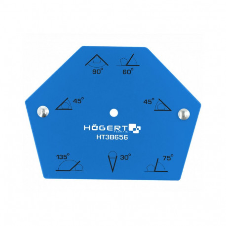 Hogert HT3B656 magnetic welding angle, 22.5kg, 30-135°, steel, hexagonal