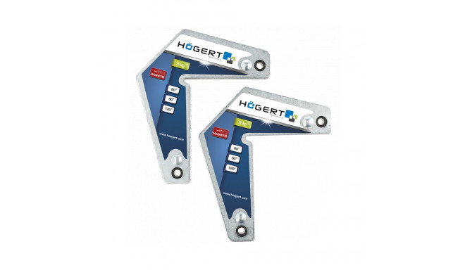 Hogert HT3B665 magnetiline keevitusnurk, 2 tk, 9 kg, 60°/90°/120°, teras