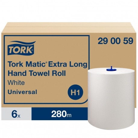 Rullpaberrätikud Tork Universal Matic Extra Long H1, 280mx21cm, 1-kih, valge 290059 (6 tk)
