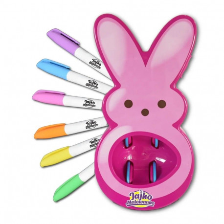 Zestaw kreatywny jajko malowanko królik do malowania jajek różowy