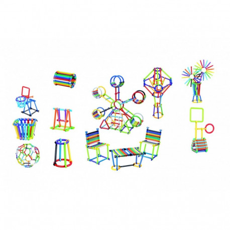 Klocki patyczki 360 elementów w pudełku