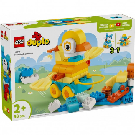 Klocki duplo 10448 3 w 1 zwierzątka na kółkach