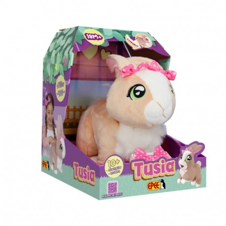 Maskotka interaktywna królik tusia z kokardką