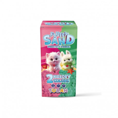 Piasek fluffy - zestaw różowy i zielony