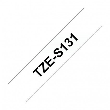 Brother TZES131 etiketiteip 12 mm läbipaistev/must
