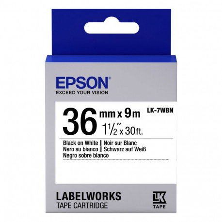 "Epson LabelWorks LK-7WBN - Schwarz auf Weiß - Rolle (3,6 cm x 9 m)"