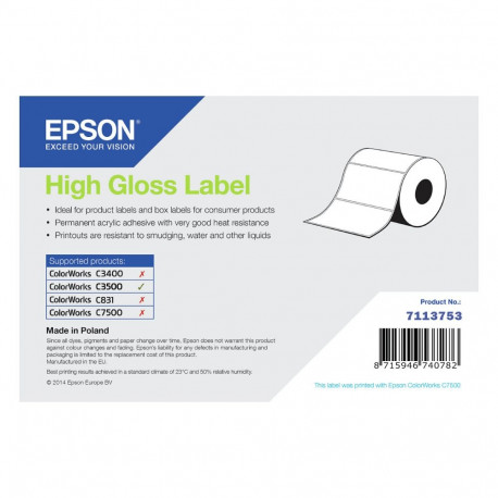 Epson kõrgläikega etiketid 102x51mm 610 tk, stantsitud
