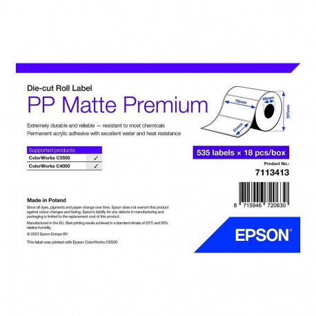 "EPSON PP Matte Label 76x51mm 535 Etiketten, Die-Cut"