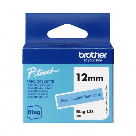 "Schriftband Brother 12mmx4m blau/hellblau BTAG-L33"